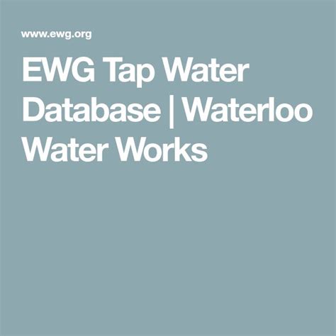 EWGS WATER FILTER GUIDE. . Ewgtap water